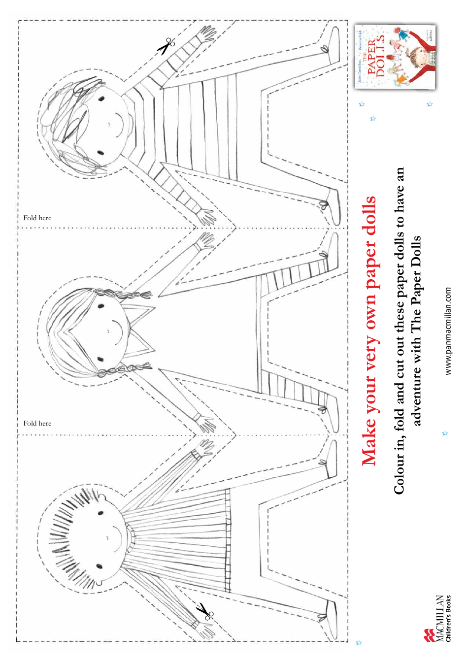 Colouring paper doll template