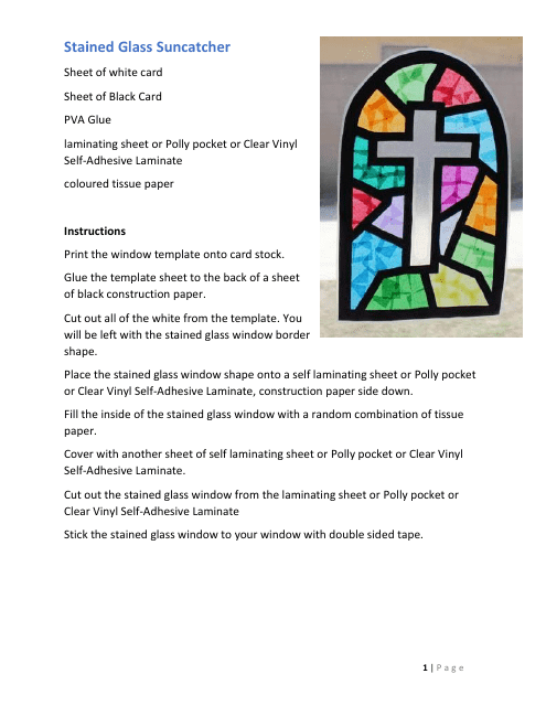 Stained Glass Cross Suncatcher Template