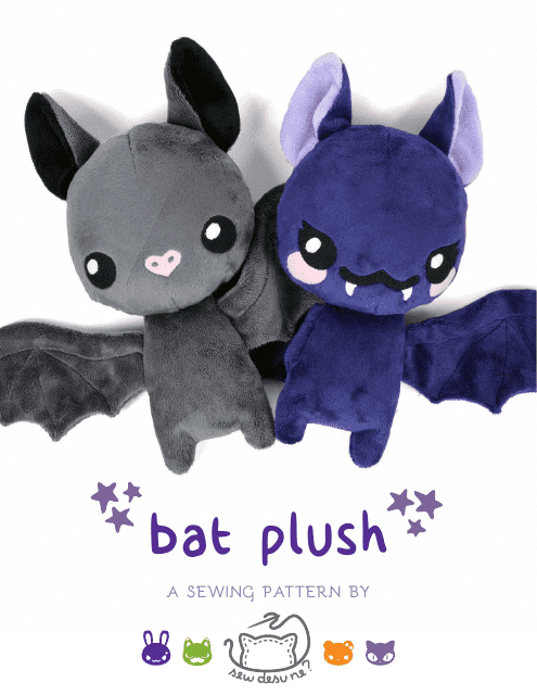 Bat Plush Sewing Pattern Template