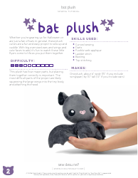 Bat Plush Sewing Pattern Template, Page 2
