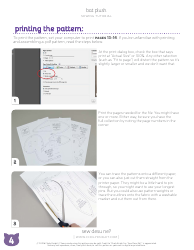 Bat Plush Sewing Pattern Template, Page 4