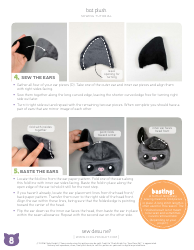 Bat Plush Sewing Pattern Template, Page 8