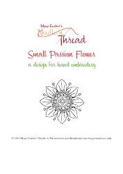 Document preview: Small Passion Flower Embroidery Pattern Template