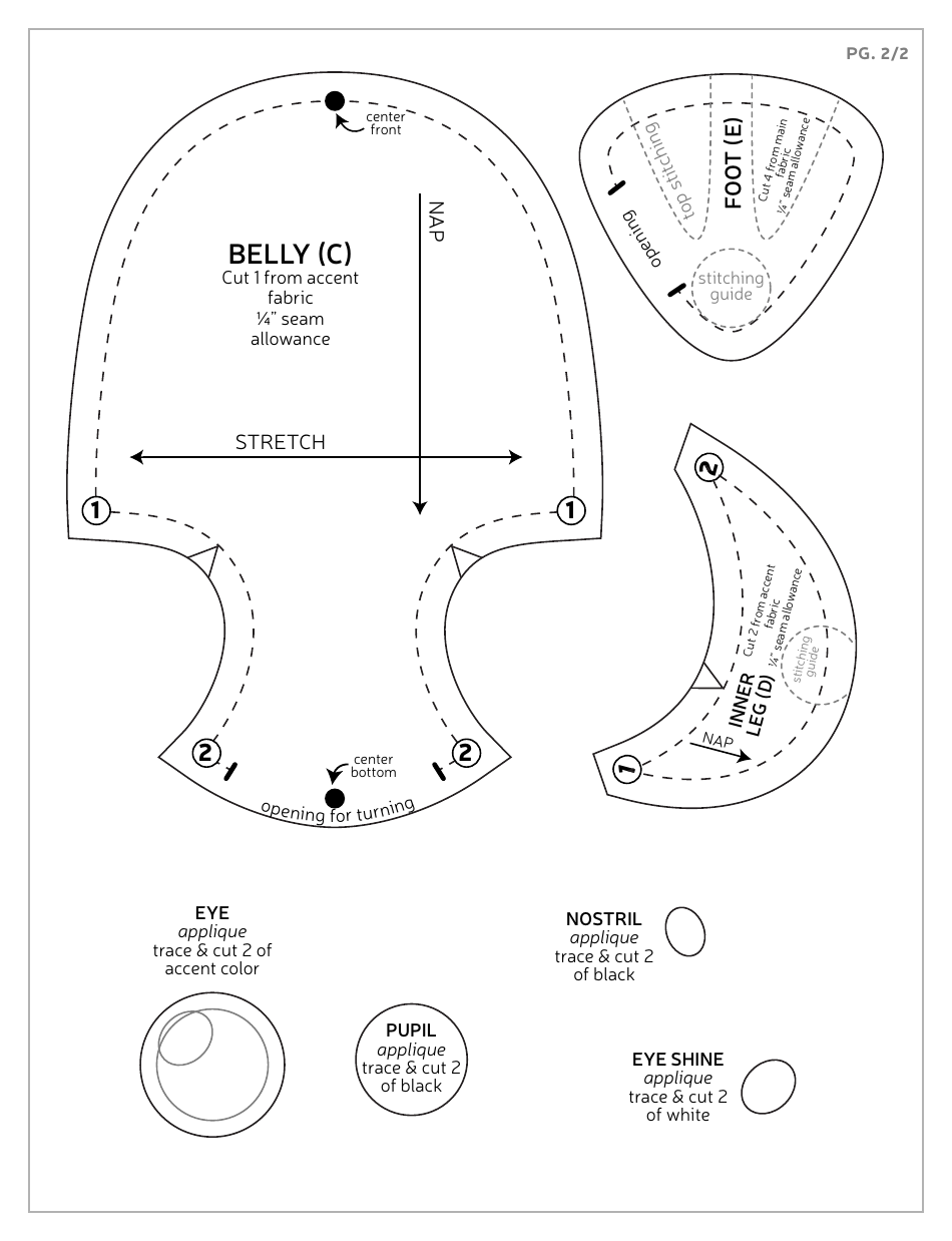 Frog Plush Sewing Template - Choly Knight, Page 17