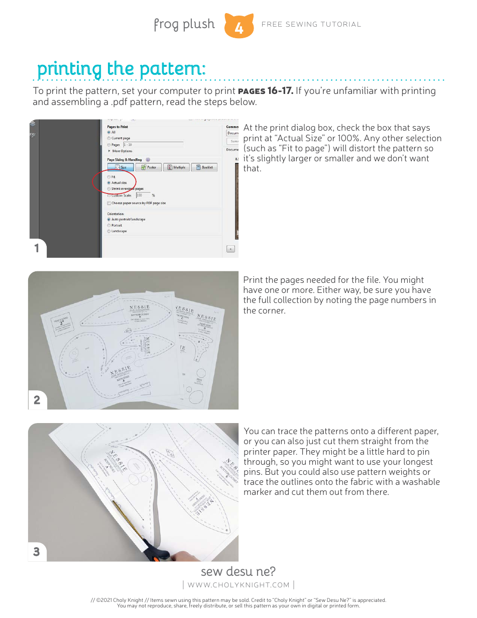 Frog Plush Sewing Template - Choly Knight, Page 4