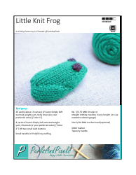 Document preview: Little Frog Knitting Pattern - Purlsandpixels