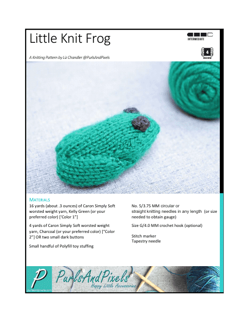 Little Frog Knitting Pattern - Purlsandpixels