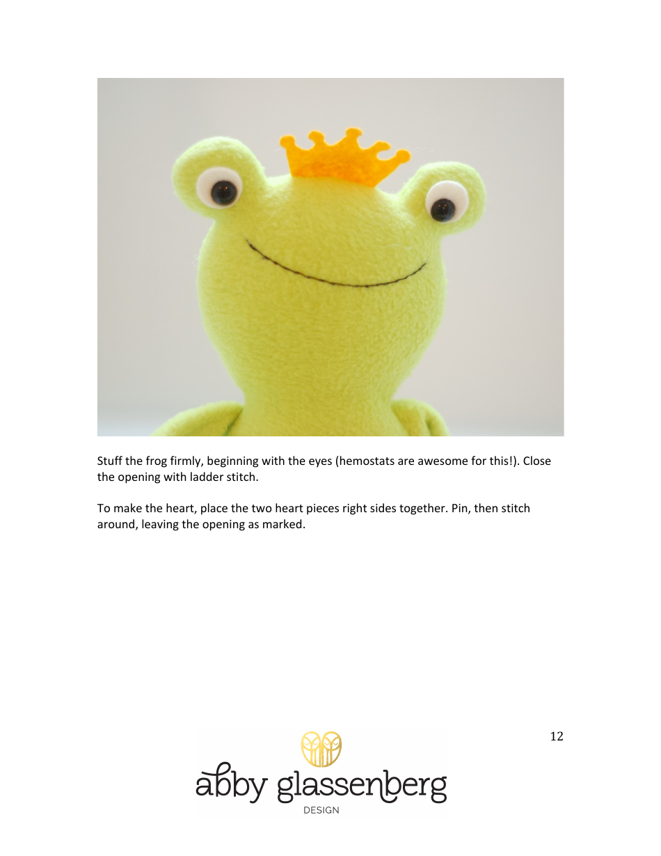 Plush Frog Pattern Templates - Abby Glassenberg, Page 12