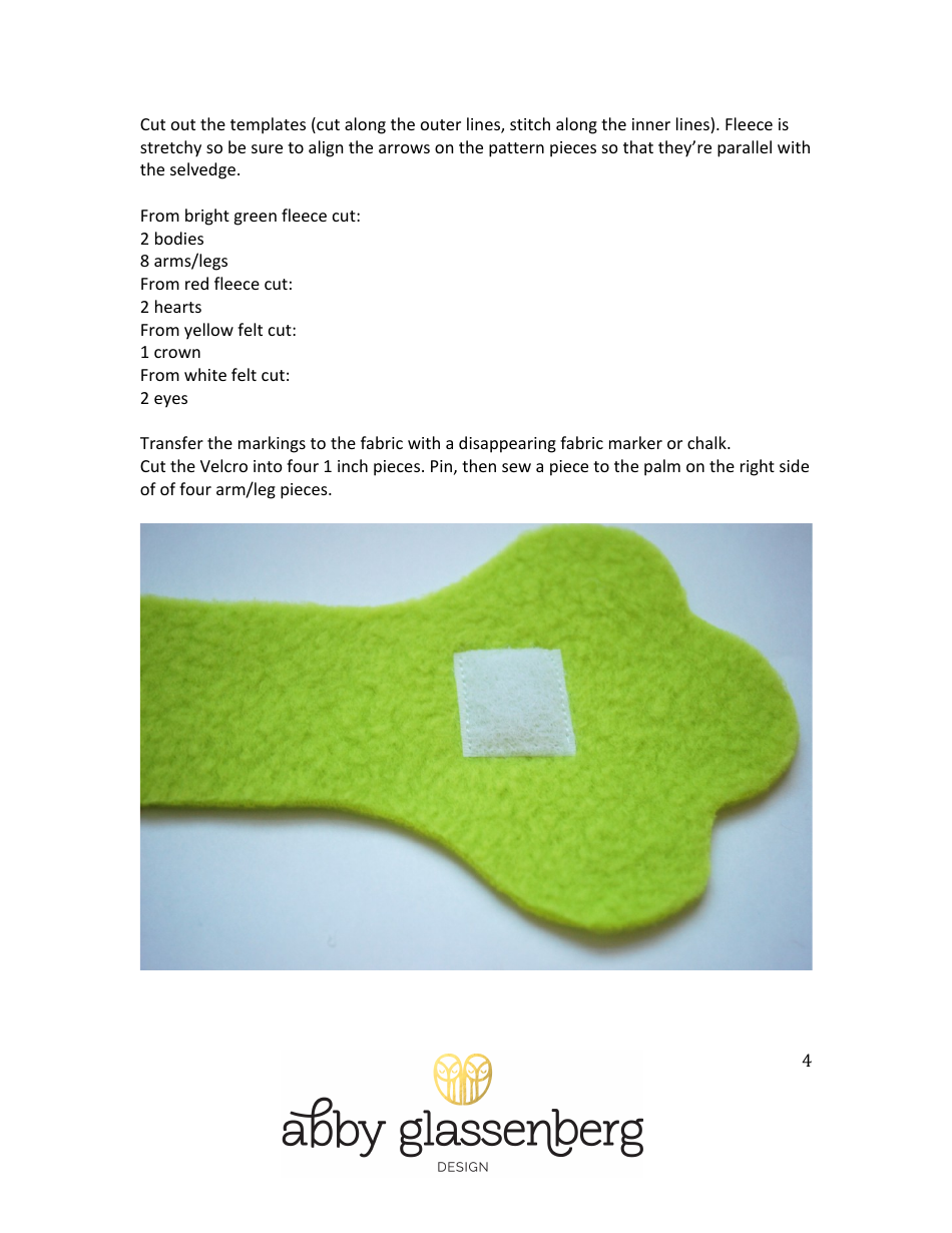 Plush Frog Pattern Templates - Abby Glassenberg Download Printable PDF ...