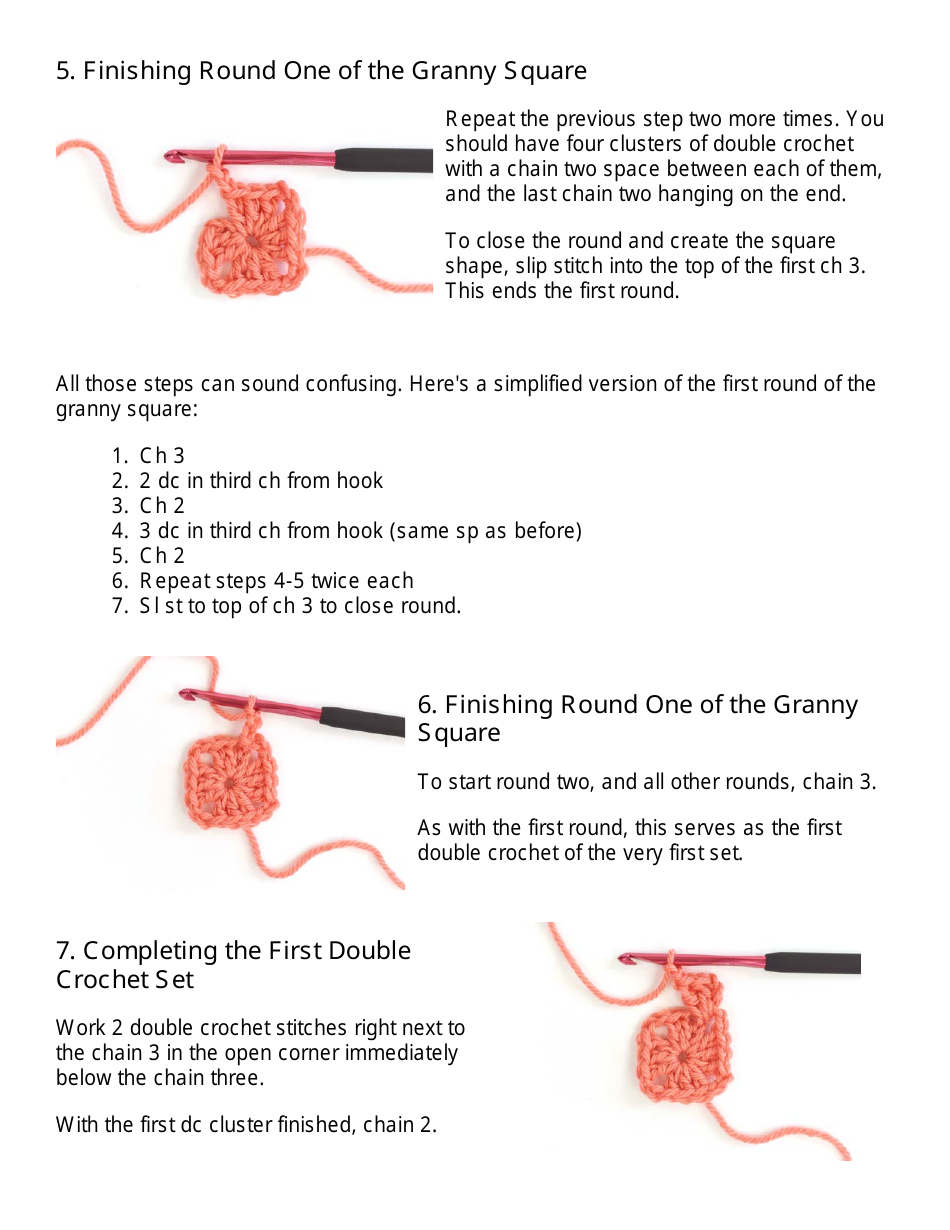 Classic Granny Square Crochet Pattern, Page 3