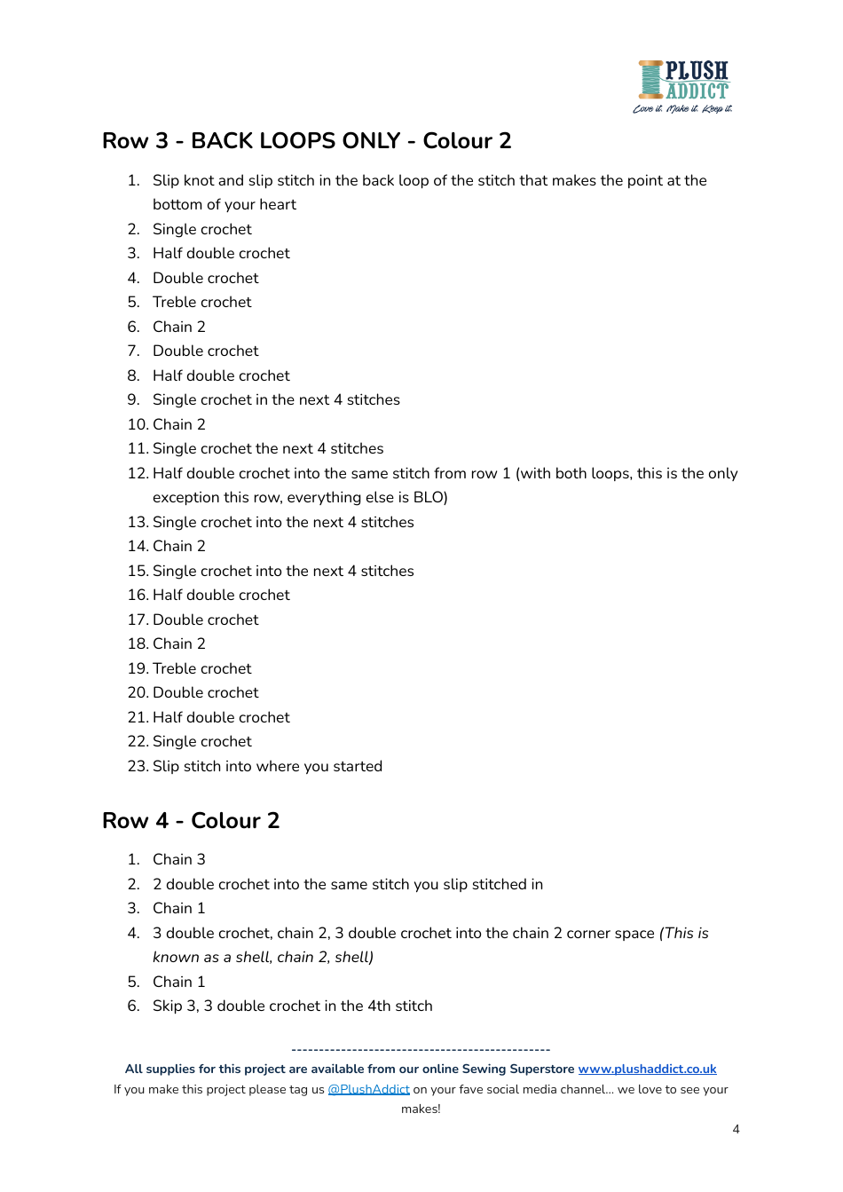 Heart Granny Square Crochet Pattern, Page 4