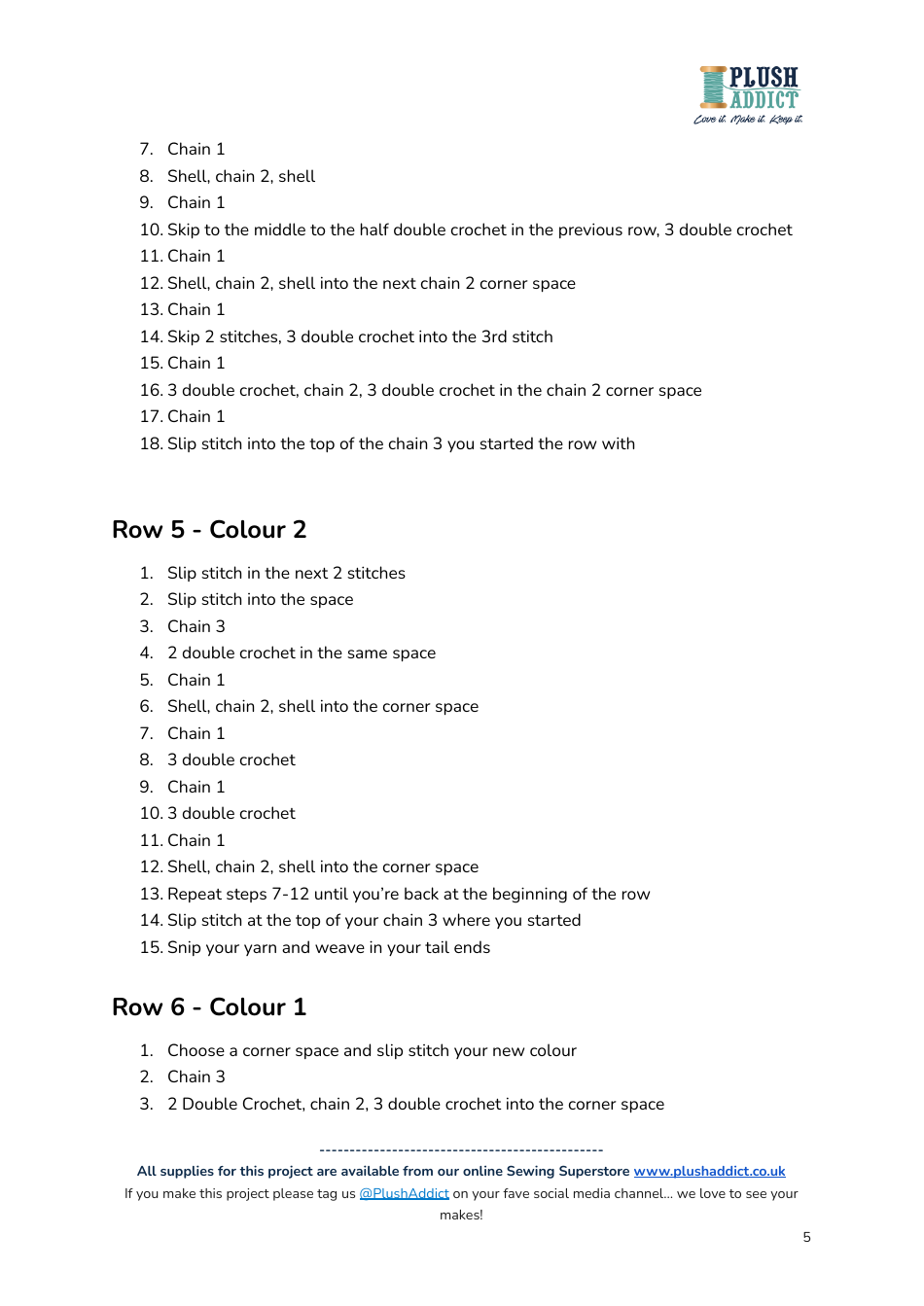 Heart Granny Square Crochet Pattern, Page 5