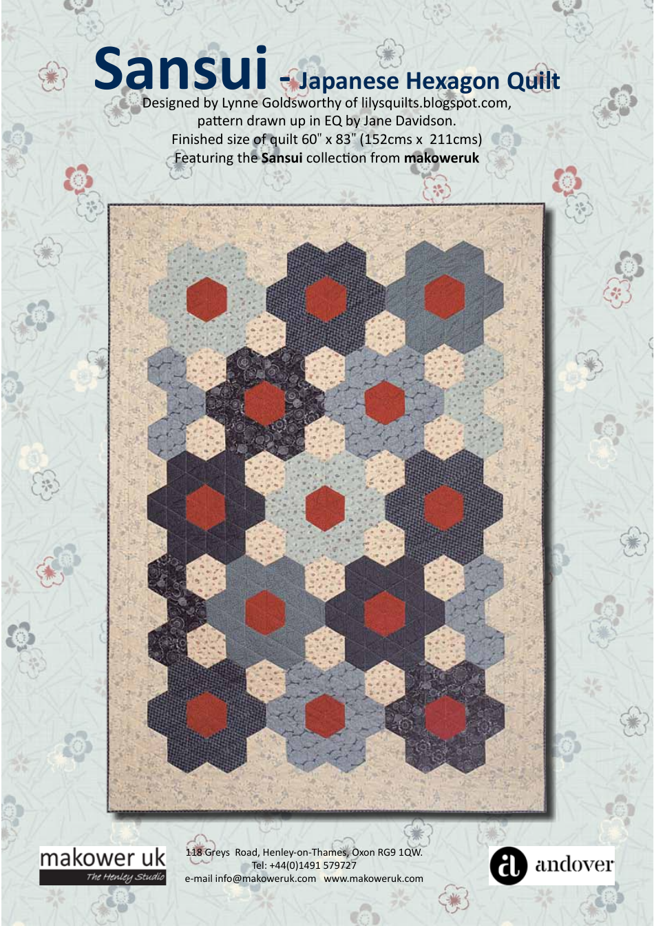 Japanese Hexagon Quilt Pattern Template Download Printable PDF