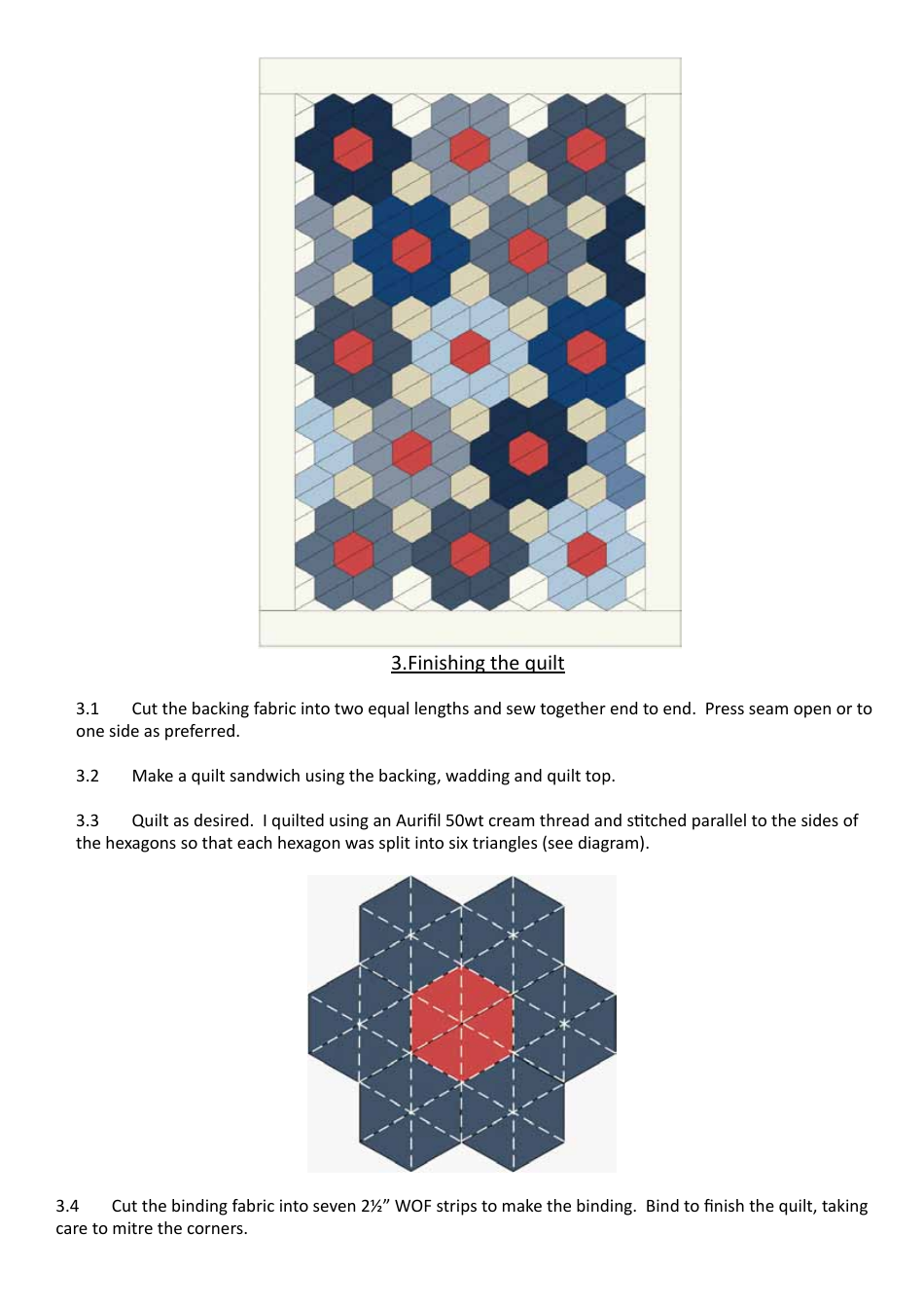Japanese Hexagon Quilt Pattern Template Download Printable PDF