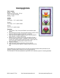 Document preview: Spring Flowers Quilted Wall Hanging Templates - Jeanne R. Prue