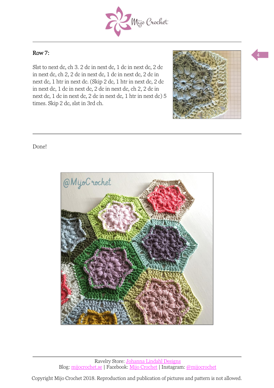 Windflower Hexagon Crochet Pattern - Mijo Crochet, Page 4