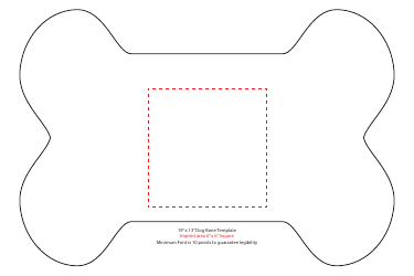 Document preview: 19" X 13" Dog Bone Template