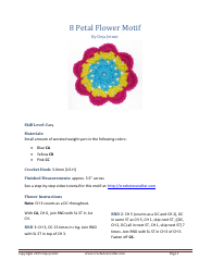 Document preview: 8 Petal Flower Motif Crochet Pattern