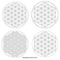Document preview: Sacred Geometry Flower of Life Outline Pattern Template