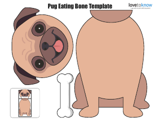 Document preview: Pug Eating Bone Template
