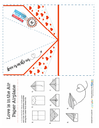 Document preview: Love Is in the Air Paper Airplane Template