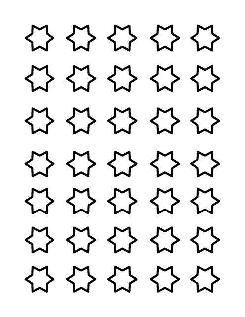 1 Inch 6 Point Star Templates