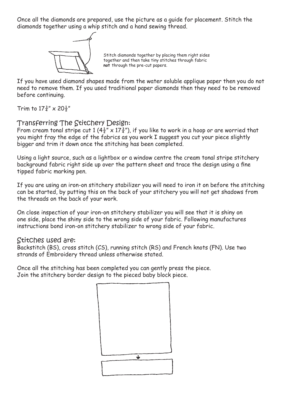 First Love Baby Quilt Pattern Templates, Page 3