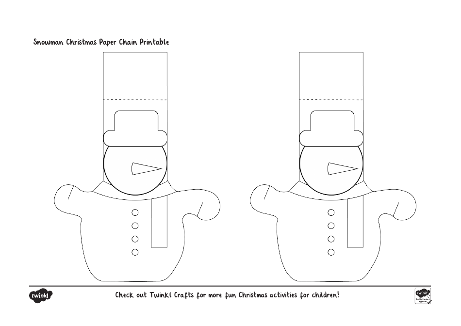 Snowman Christmas Paper Chain Template - Twinkl, Page 1