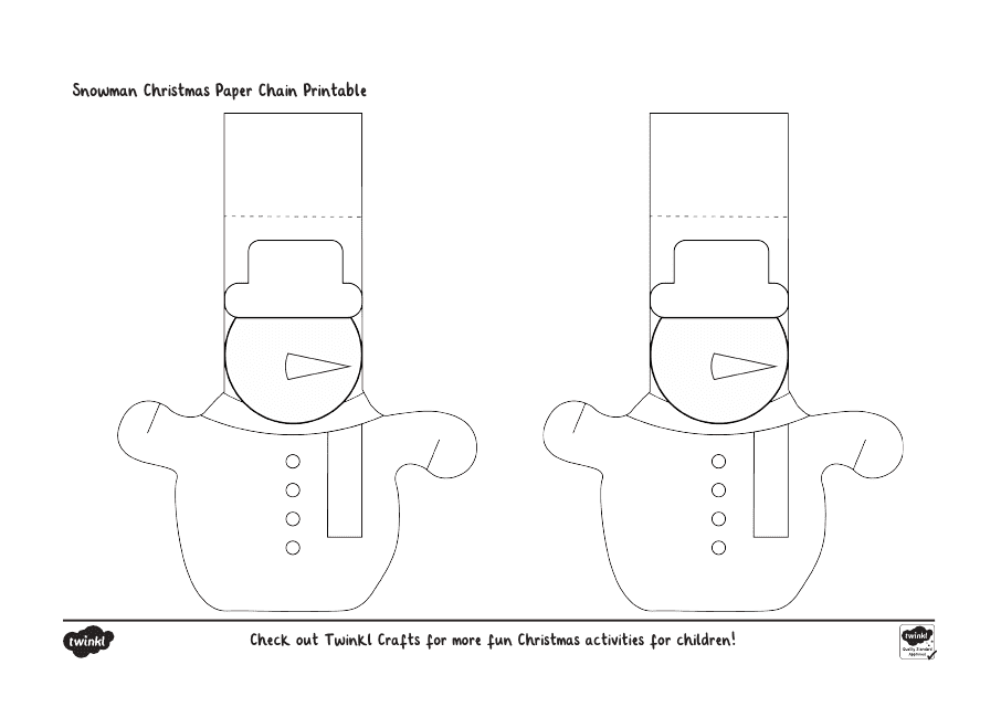 Snowman Christmas Paper Chain Template - Twinkl