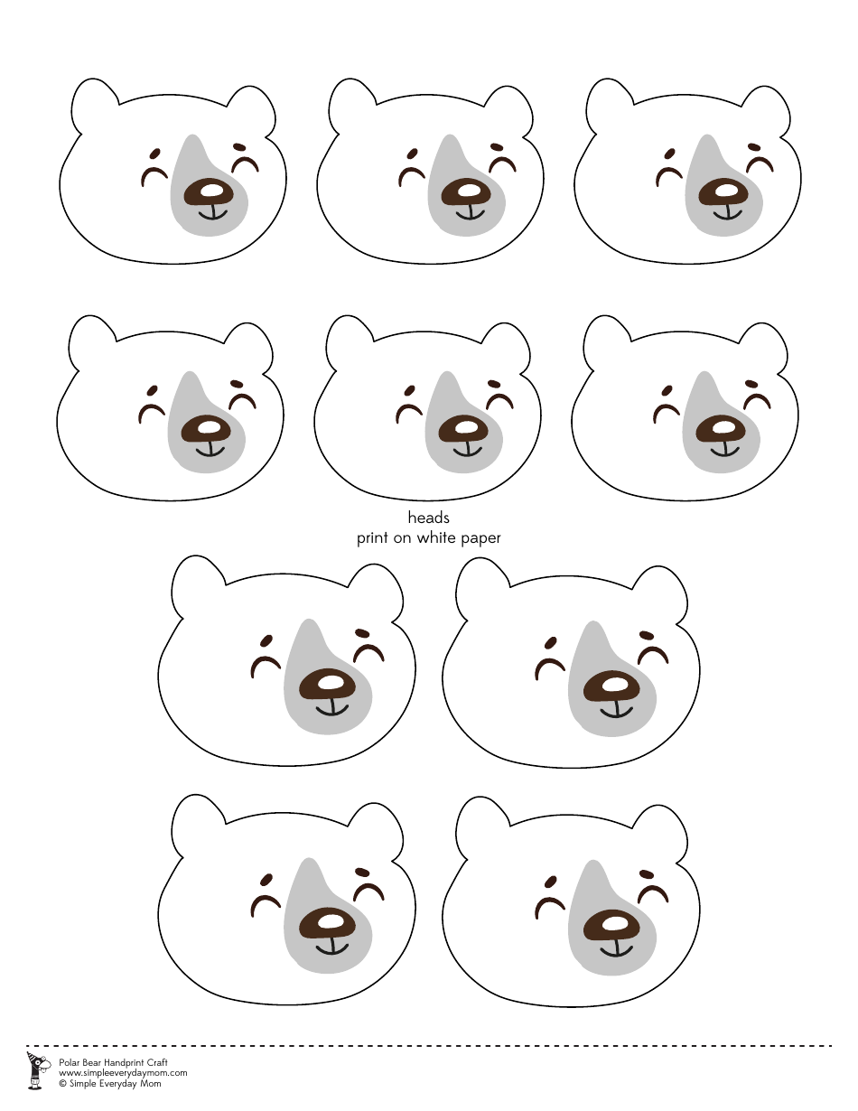 Polar Bear Handprint Templates, Page 3