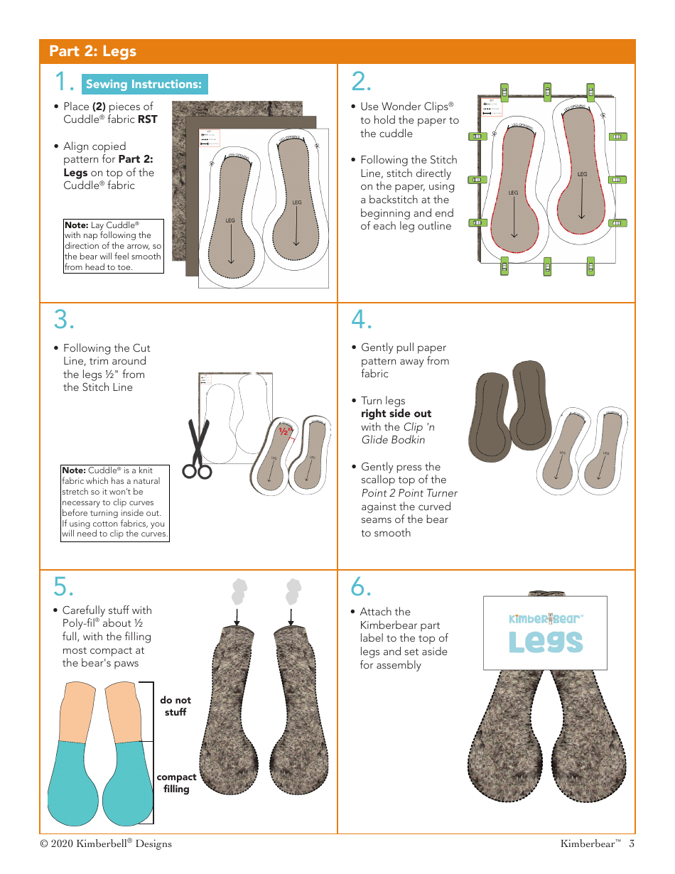 Kimberbear Sewing Patten Templates, Page 3