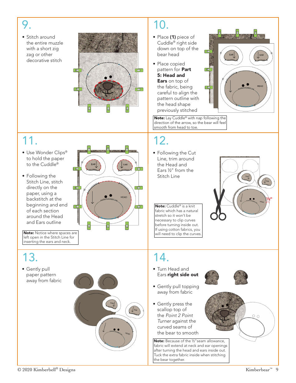 Kimberbear Sewing Patten Templates, Page 9