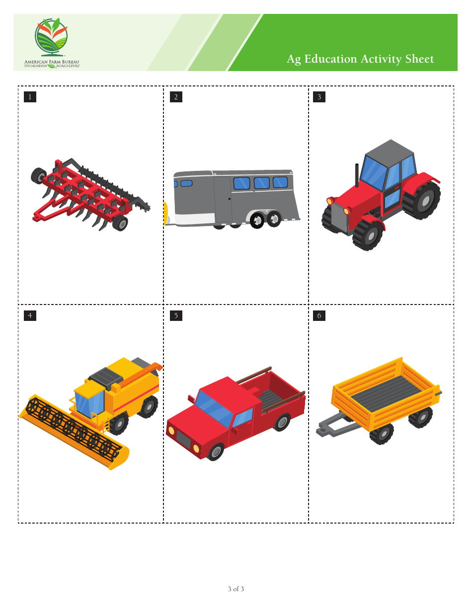 Farm Equipment Finger Puppet Templates, Page 3