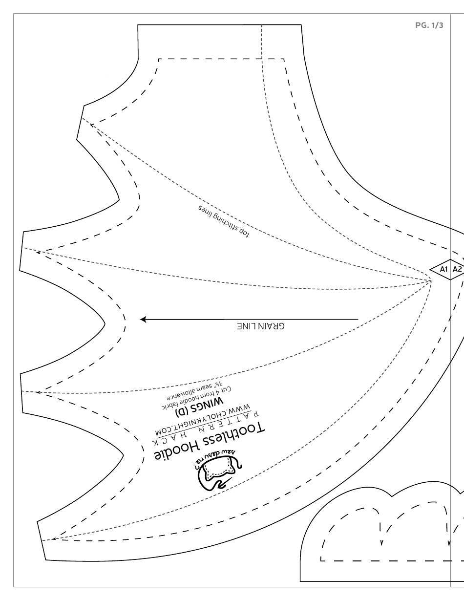 Night Fury Hoodie Sewing Pattern Templates, Page 14