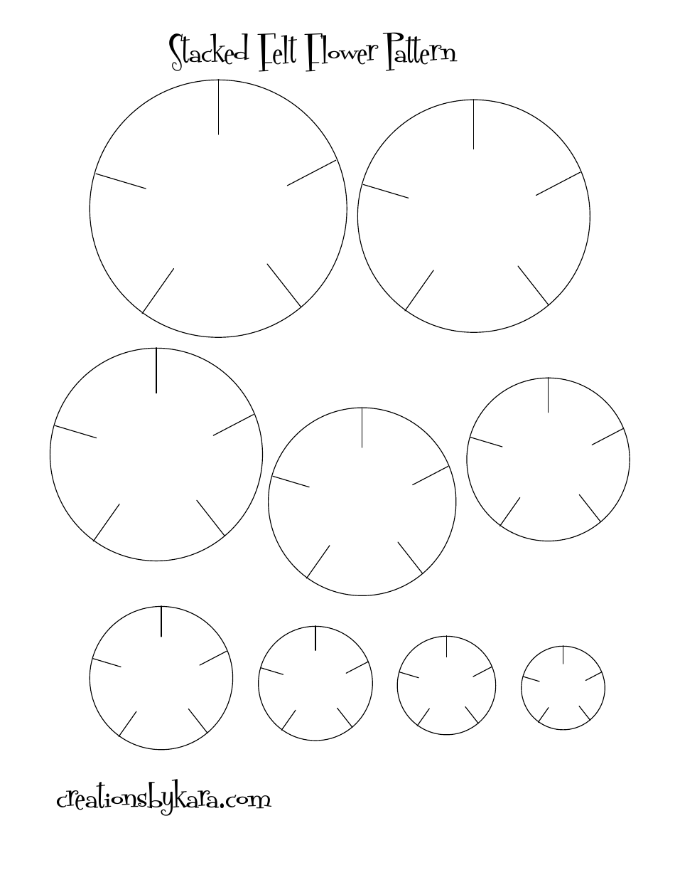 Stacked Felt Flower Pattern Templates - Stacked Felt Flower Pattern Templates Print Big 