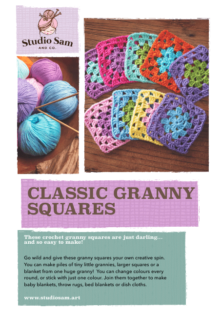 Classic Granny Square Crochet Pattern Image Preview