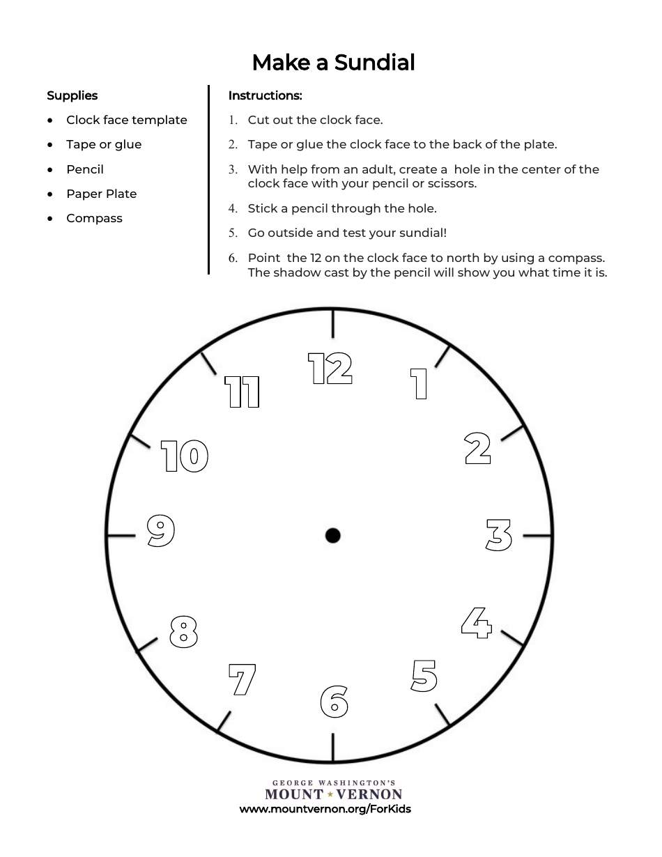 Sundial Template Download Printable PDF Templateroller