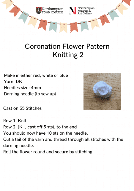 Coronation Flower Knitting Pattern - 2 Download Pdf