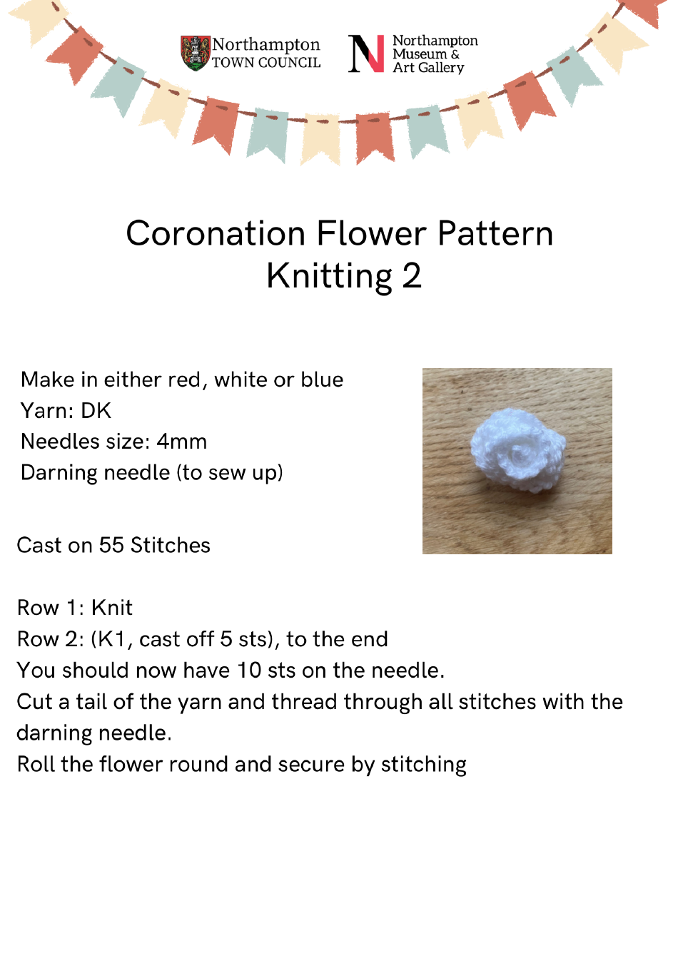 Coronation Flower Knitting Pattern - 2, Page 1