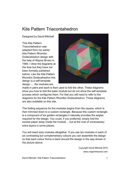 Kite Pattern Triacontahedron Guide - Document Image Thumbnail