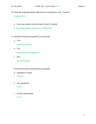Chem 140 Final Exam a Key, Page 8