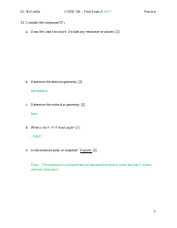 Chem 140 Final Exam a Key, Page 9