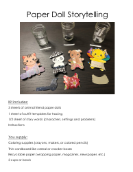 Document preview: Cute Animal Paper Doll Templates - Freekidscraft