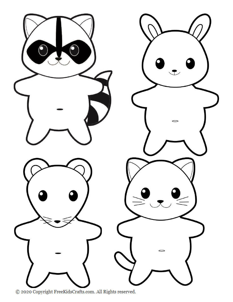 Cute Animal Paper Doll Templates - Freekidscraft, Page 5
