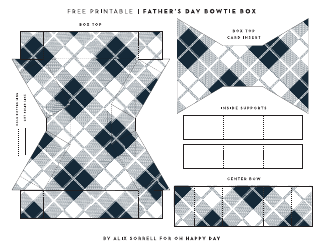 Document preview: Father's Day Bowtie Box Template