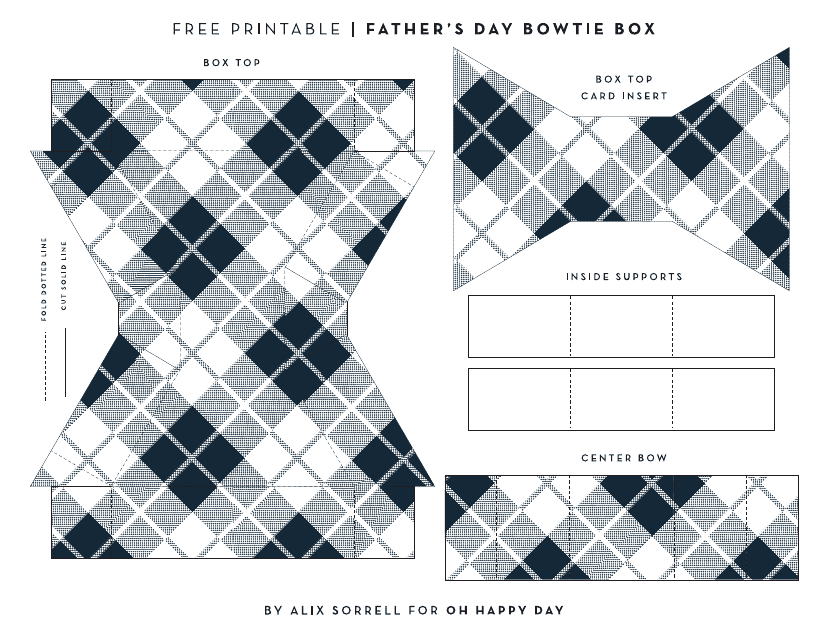 Father's Day Bowtie Box Template