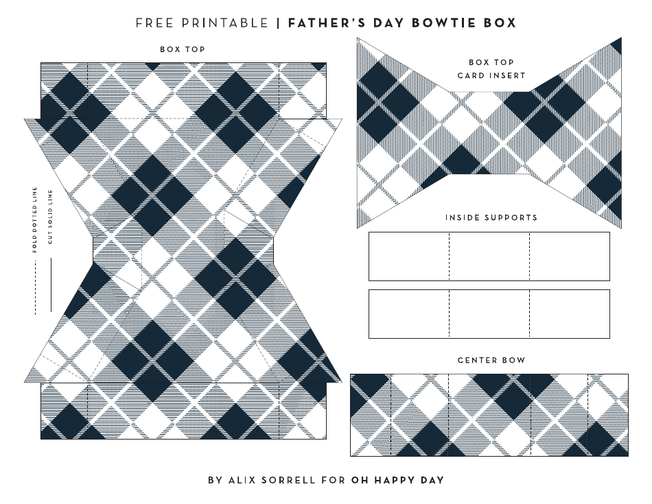 Fathers Day Bowtie Box Template, Page 1
