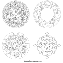 Document preview: Circle Ornament Outline Templates