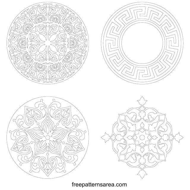 Circle Ornament Outline Templates