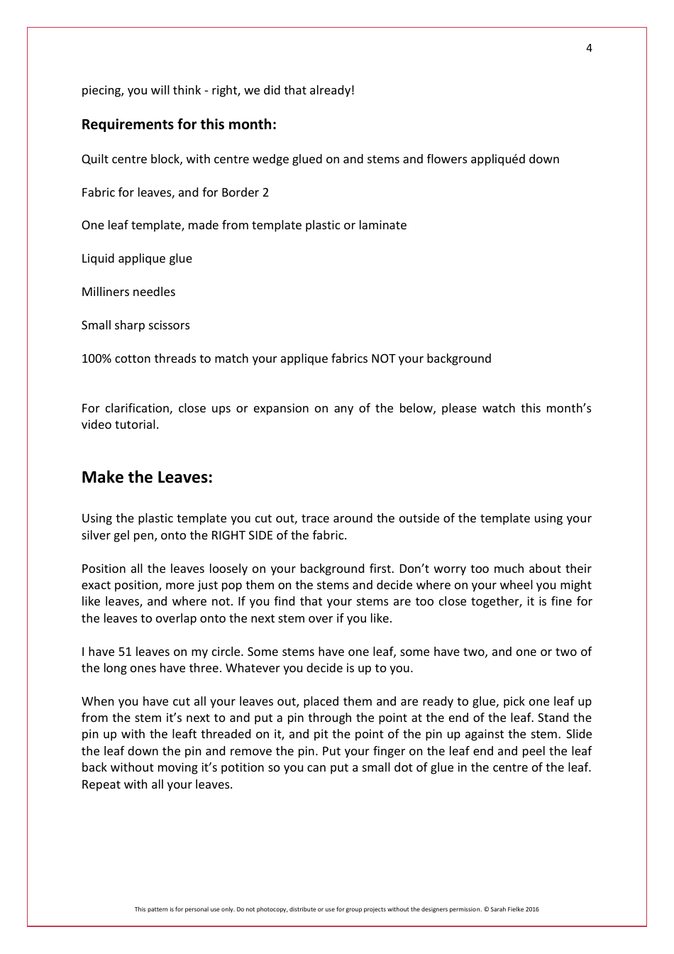 Down the Rabbit Hole Quilting Pattern - Sarah Fielke, Page 4